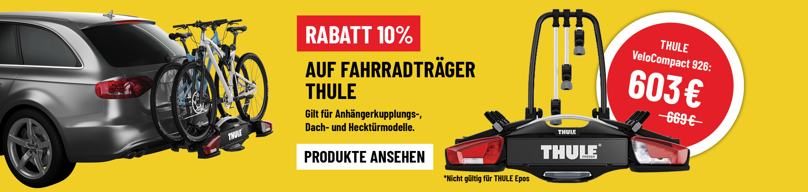 Rabatt 10% auf fahrradträgerTHULE